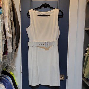 Calvin Klein white dress with belt